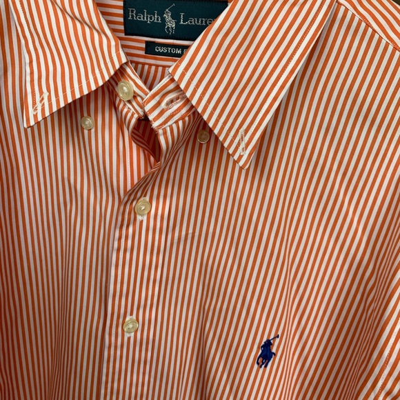 Orange & White Polo Button Up - Picture 2 of 12